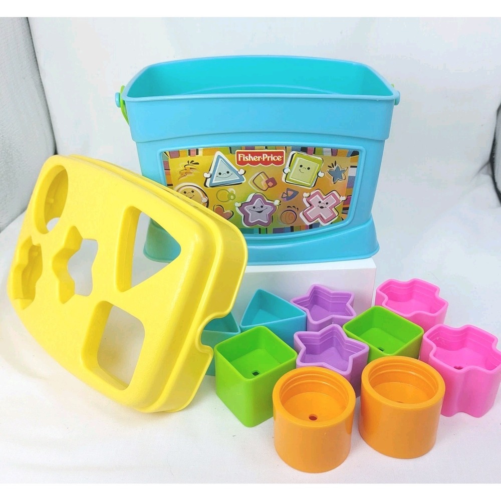 Fisher Price Shape Sorter Bucket Box Blocks Colors Toddler Toy 2006 Complete